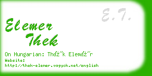 elemer thek business card